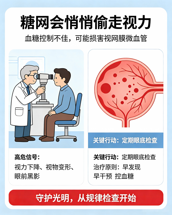 健康科普丨“糖”住进了眼底，小心被“网”走视力